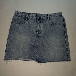 OLD NAVY Denim Skirt Women’s 12 High Rise Secret Slim Pockets Button Fly Retro